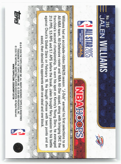 2025-26 Hoops #285 Jalen Williams Rainbow