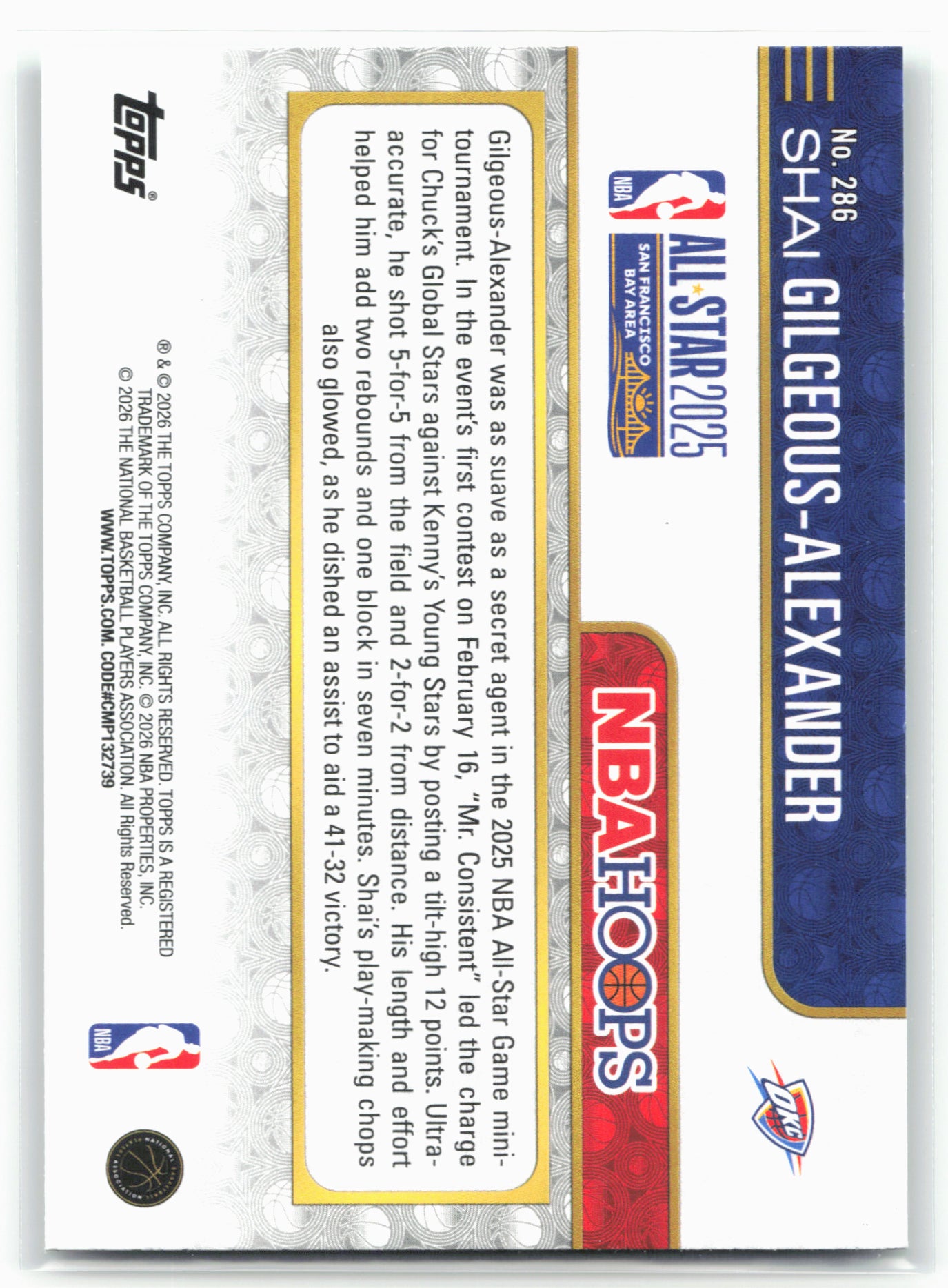 2025-26 Hoops #286 Shai Gilgeous-Alexander Green Hoops