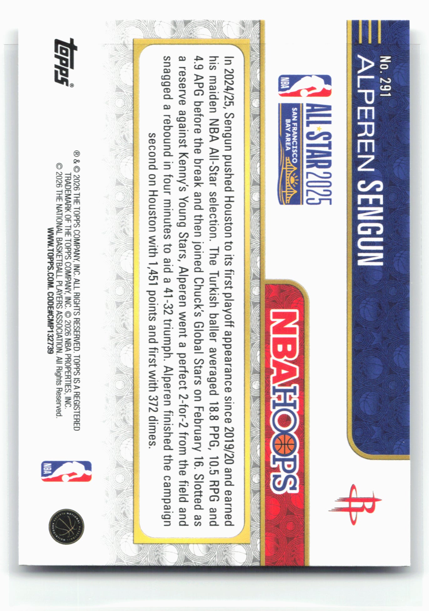 2025-26 Hoops #291 Alperen Sengun