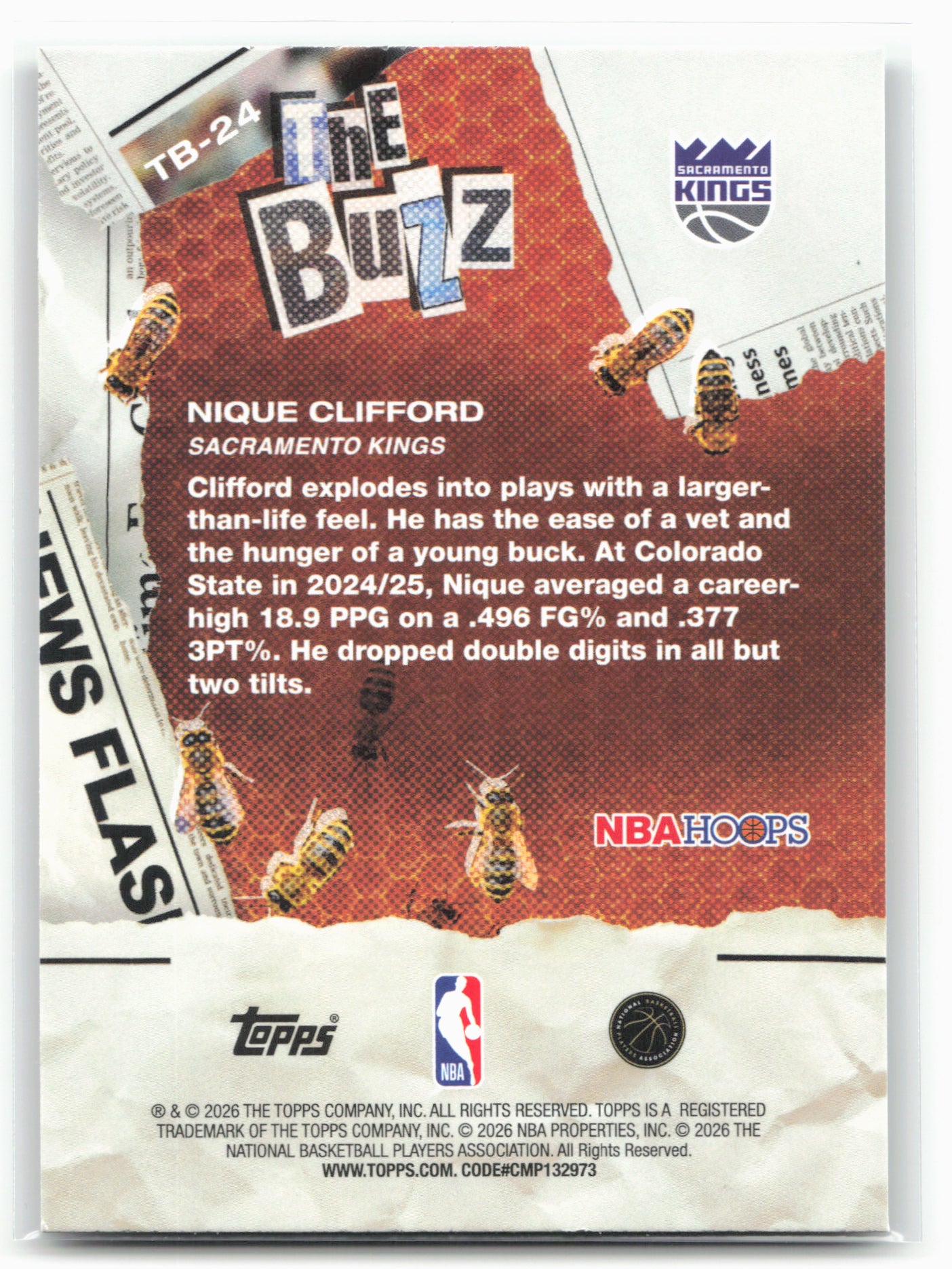 2025-26 Hoops #TB-24 Nique Clifford The Buzz