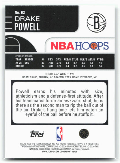 2025-26 Hoops #93 Drake Powell Green Hoops