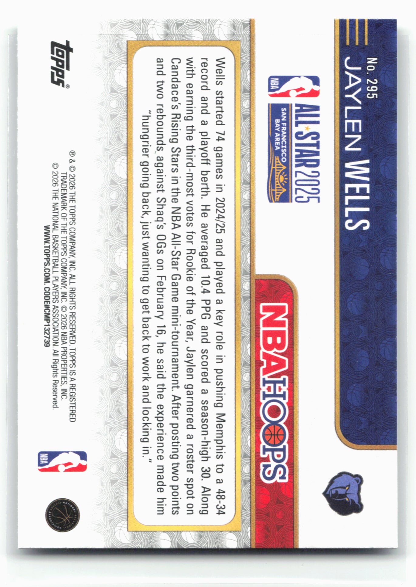 2025-26 Hoops #295 Jaylen Wells Green Hoops