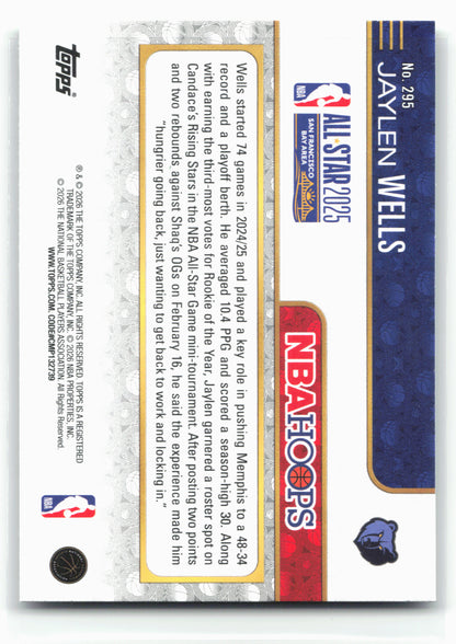 2025-26 Hoops #295 Jaylen Wells Green Hoops