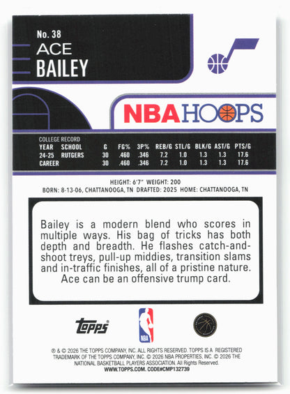 2025-26 Hoops #38 Ace Bailey 28710