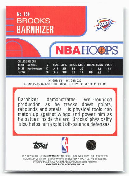 2025-26 Hoops #158 Brooks Barnhizer 28711