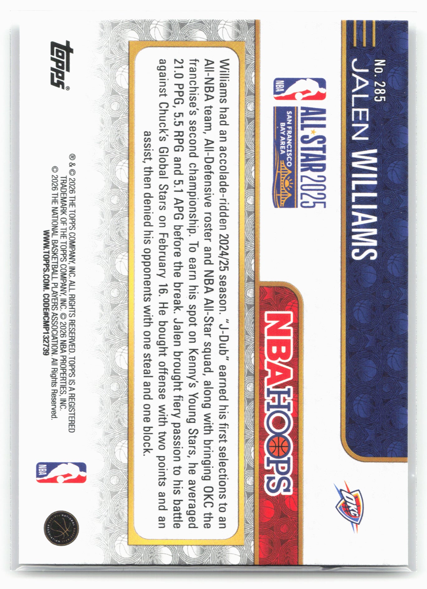 2025-26 Hoops #285 Jalen Williams