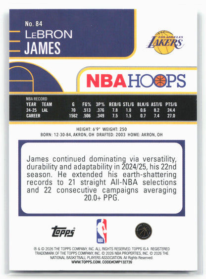 2025-26 Hoops #84 LeBron James 28725