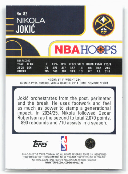 2025-26 Hoops #82 Nikola Jokic