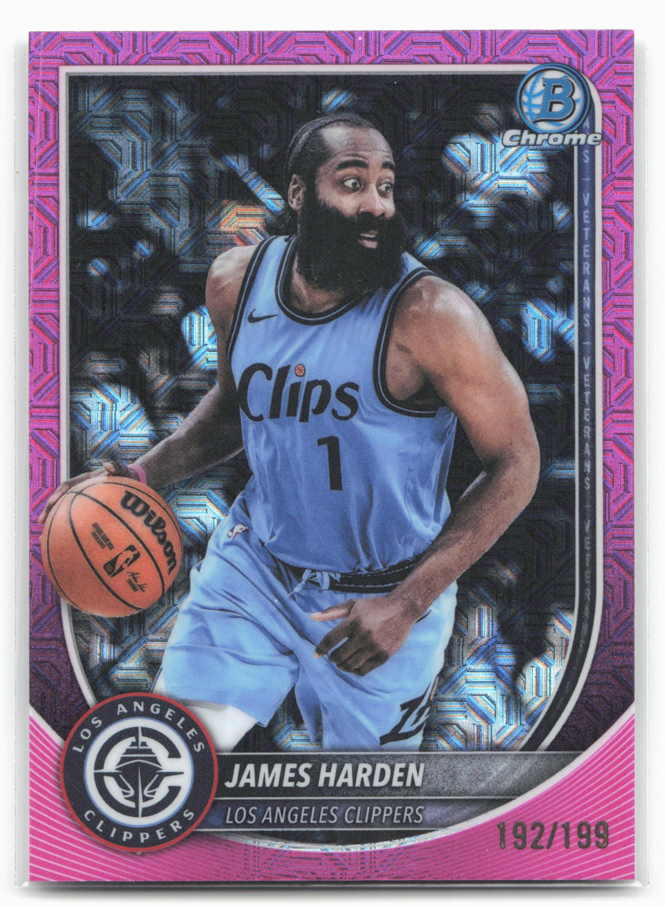 2025-26 Bowman #BCV-119 James Harden Chrome Pink Mojo Refractor #/199