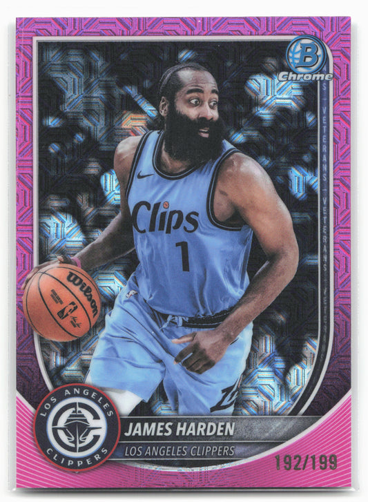 2025-26 Bowman #BCV-119 James Harden Chrome Pink Mojo Refractor #/199