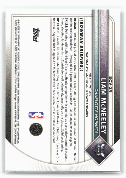 2025-26 Bowman #BCV-29 Liam McNeeley Chrome Mojo Refractor