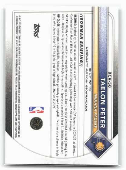 2025-26 Bowman #BCV-50 Taelon Peter Chrome 28772