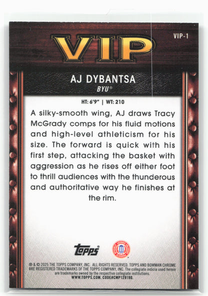 2025-26 Bowman #VIP-1 AJ Dybantsa Very Important Prospects