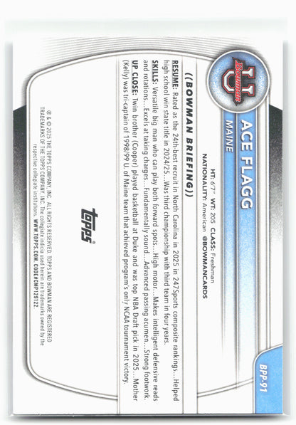 2025-26 Bowman #BPP-91 Ace Flagg Prospects 28784