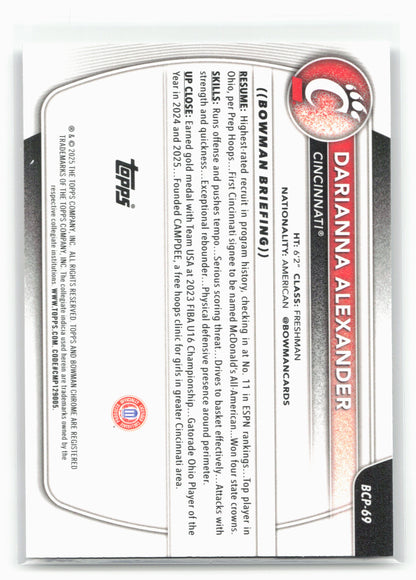 2025-26 Bowman #BCP-69 Darriana Alexander Chrome Prospects 28787