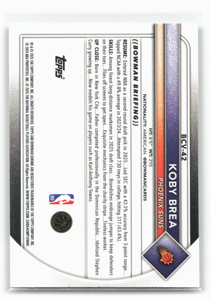 2025-26 Bowman #BCV-42 Koby Brea Chrome 28790