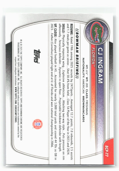 2025-26 Bowman #BCP-77 CJ Ingram Chrome Prospects 28791