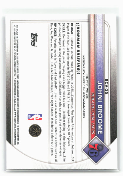2025-26 Bowman #BCV-35 Johni Broome Chrome 28793