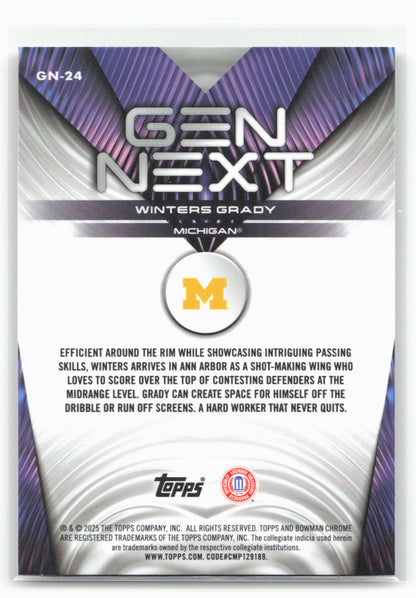 2025-26 Bowman #GN-24 Winters Grady Gen Next 28795