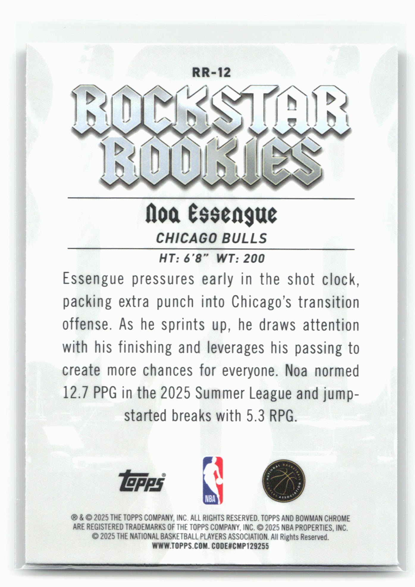 2025-26 Bowman #RR-12 Noa Essengue Rockstar Rookies 28801