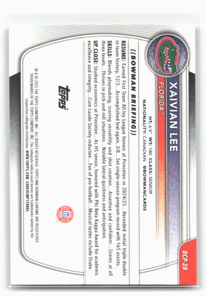2025-26 Bowman #BCP-28 Xaivian Lee Chrome Prospects 28803
