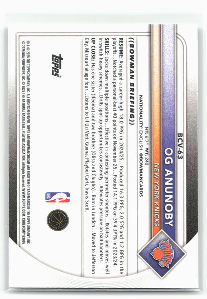 2025-26 Bowman #BCV-63 OG Anunoby Chrome 28804