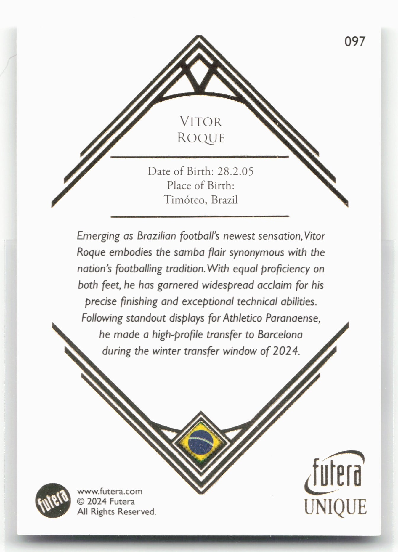 2024 Futera Unique World Football #097 Vitor Roque 28816