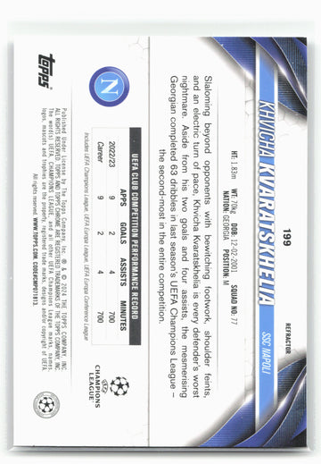 2023-24 Topps Chrome UEFA Club #199 Khvicha Kvaratskhelia Refractor 28821