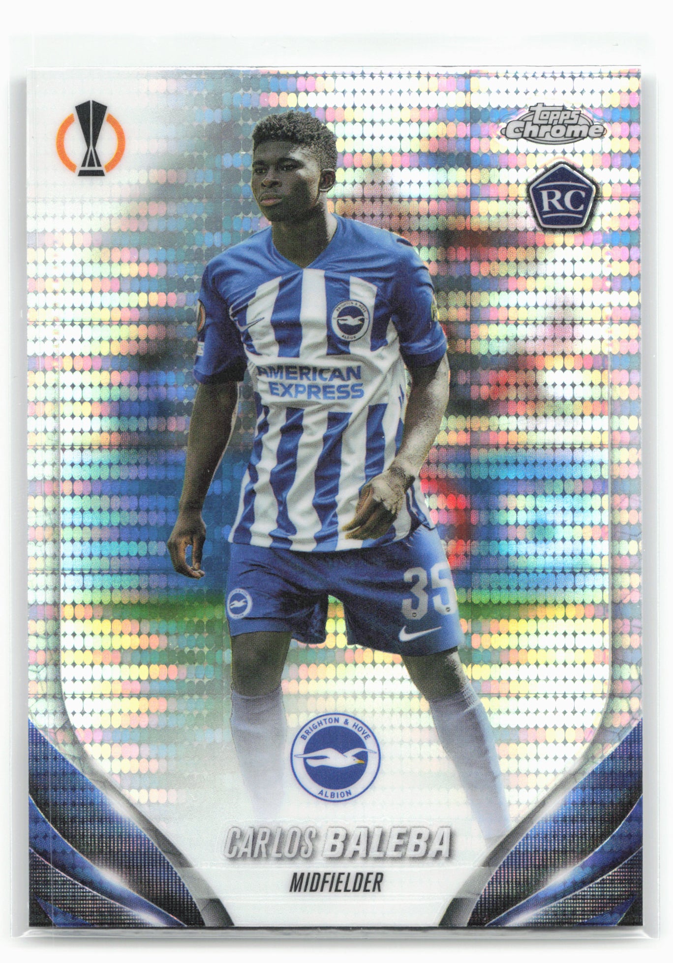2023-24 Topps Chrome UEFA Club #113 Carlos Baleba Pulsar Refractor 28823
