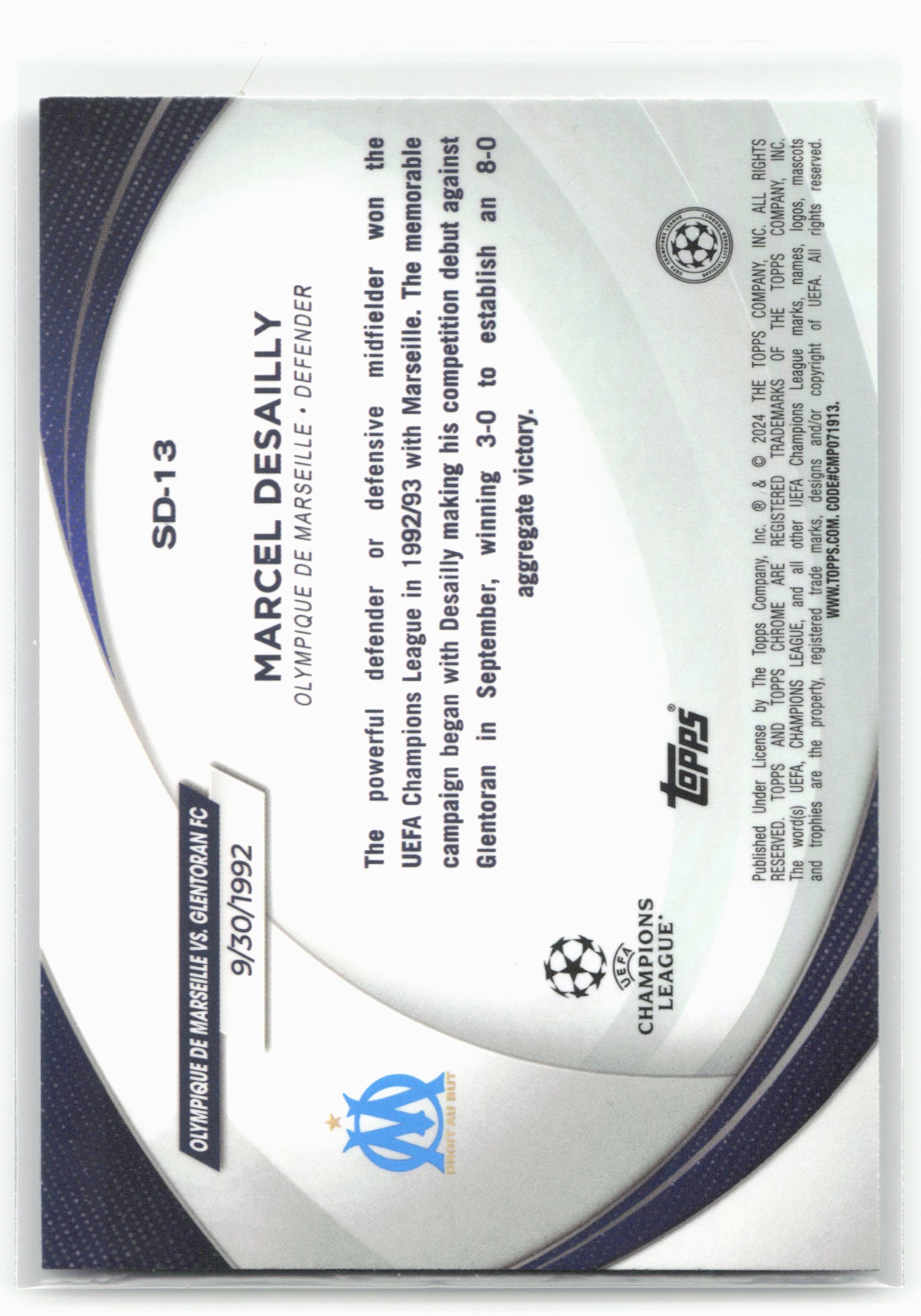 2023-24 Topps Chrome UEFA Club #SD-13 Marcel Desailly Starball Debuts 28824