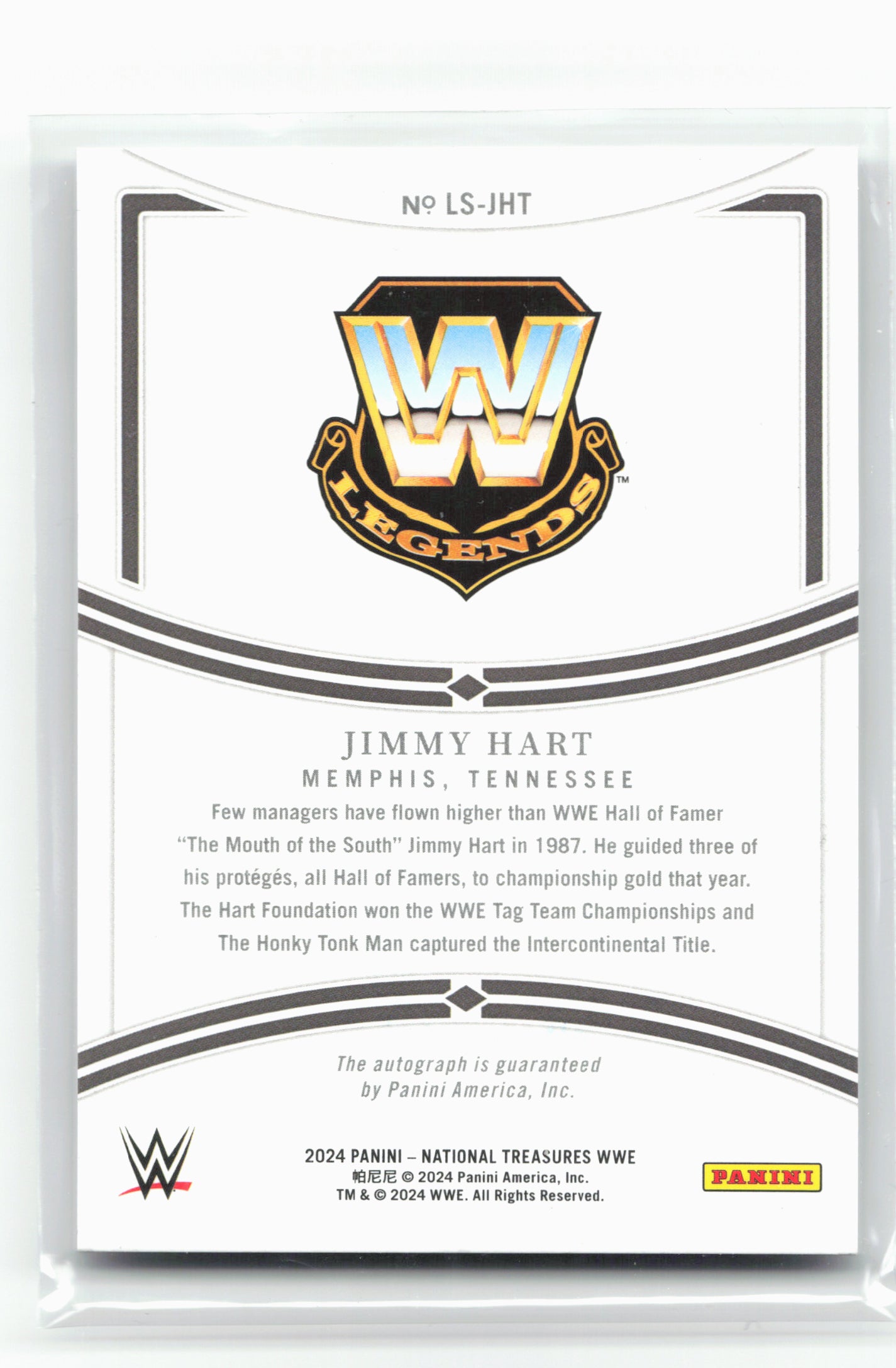 2024 Panini National Treasures WWE #LS-JHT Jimmy Hart Legendary Signatures 28830