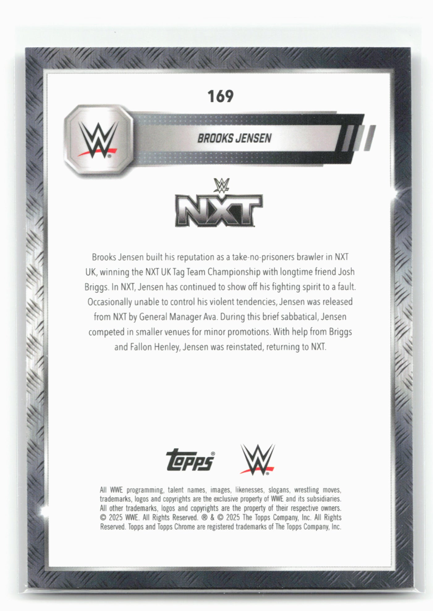 2025 Topps Chrome WWE #169 Brooks Jensen Prism Refractor