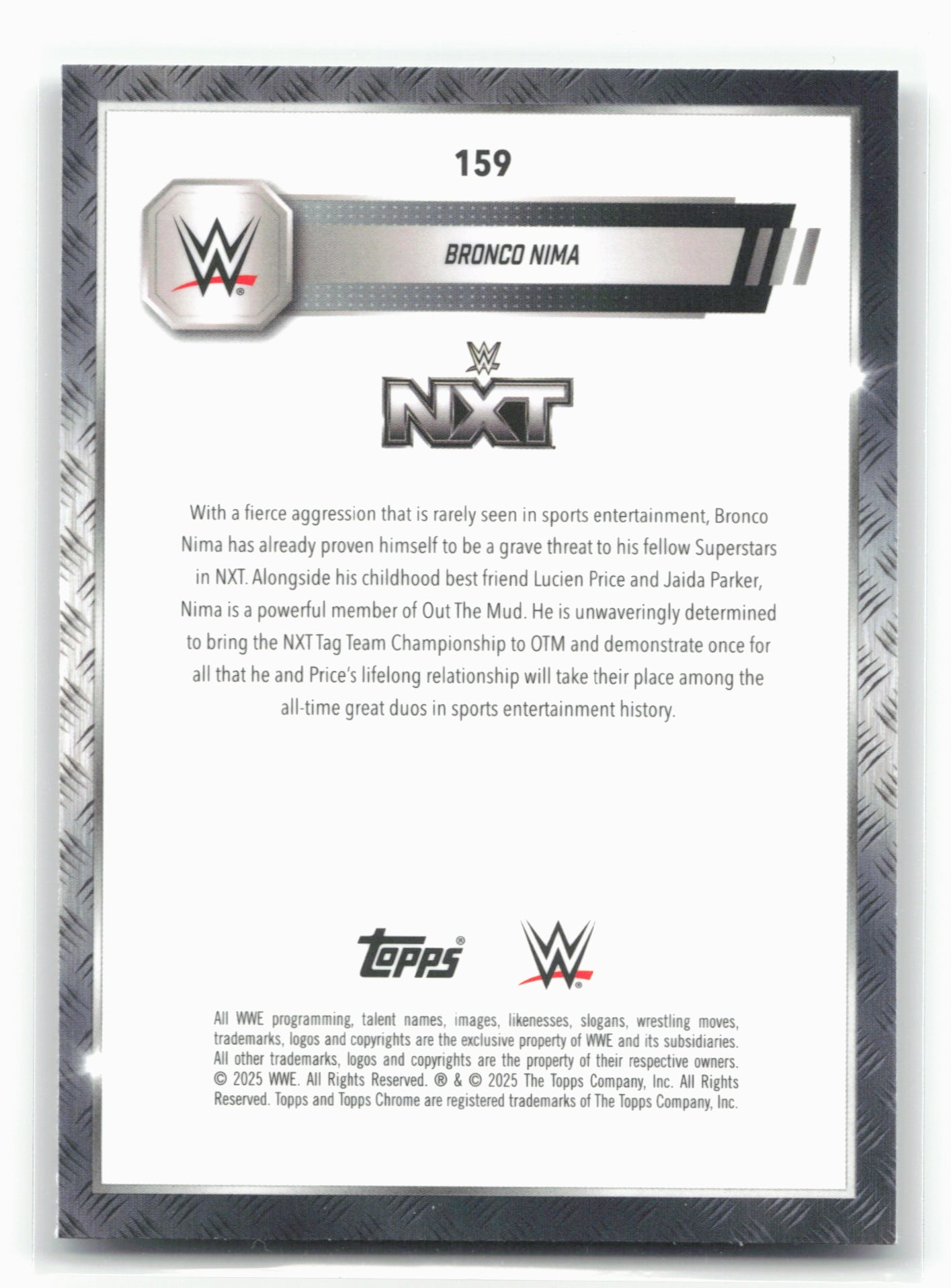 2025 Topps Chrome WWE #159 Bronco Nima Sepia Refractor 28836