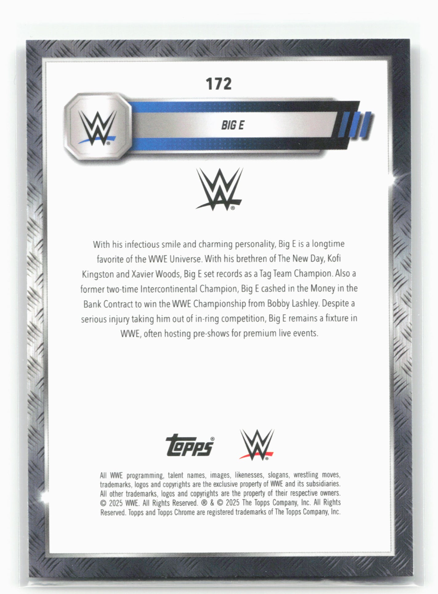 2025 Topps Chrome WWE #172 Big E Sepia Refractor 28839