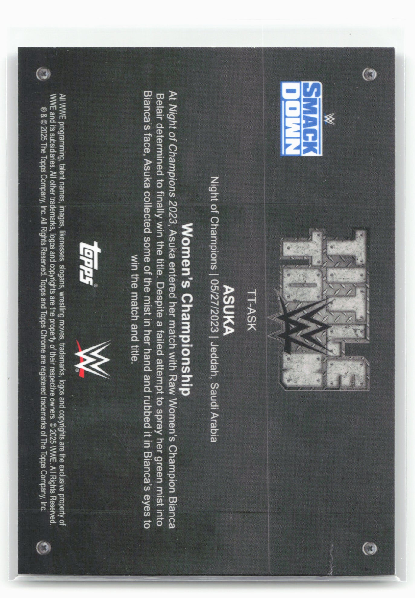 2025 Topps Chrome WWE #TT-ASK Asuka Title Town 28840