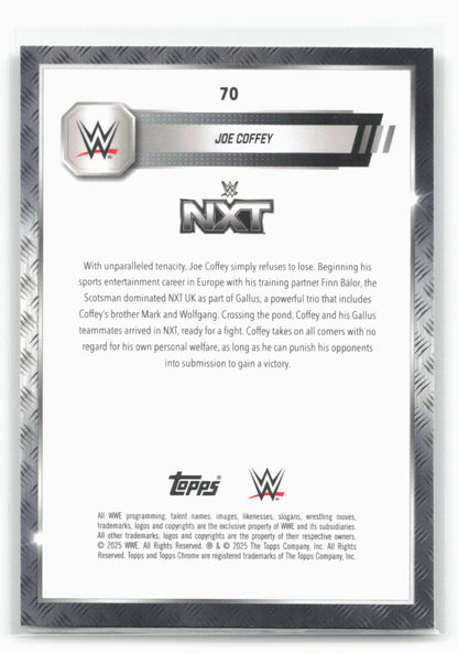 2025 Topps Chrome WWE #70 Joe Coffey Sepia Refractor 28841