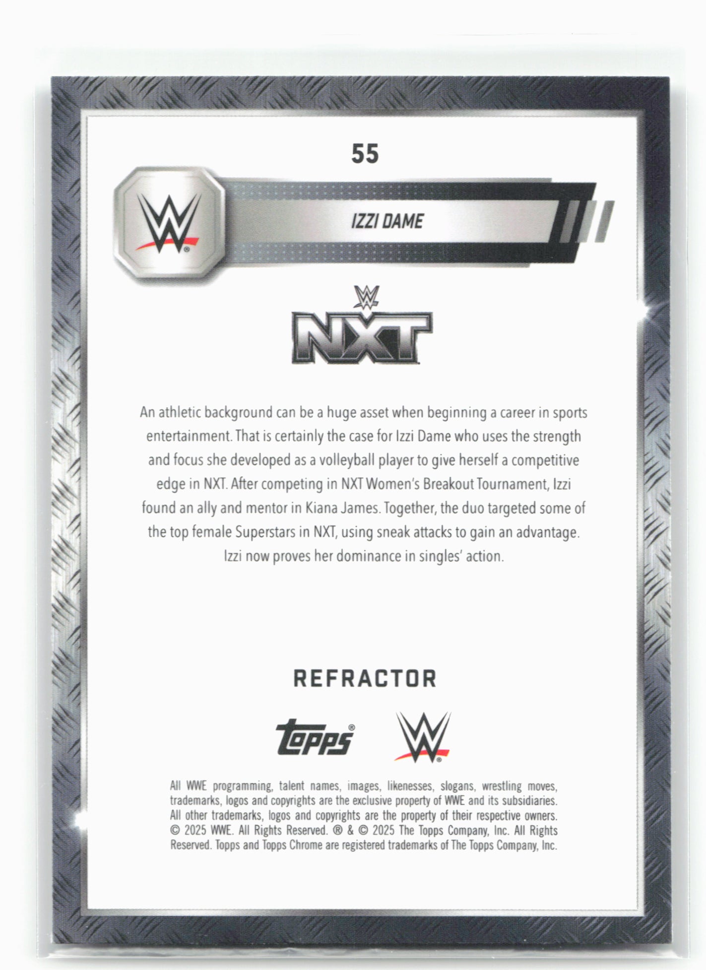 2025 Topps Chrome WWE #55 Izzi Dame Refractor 28844