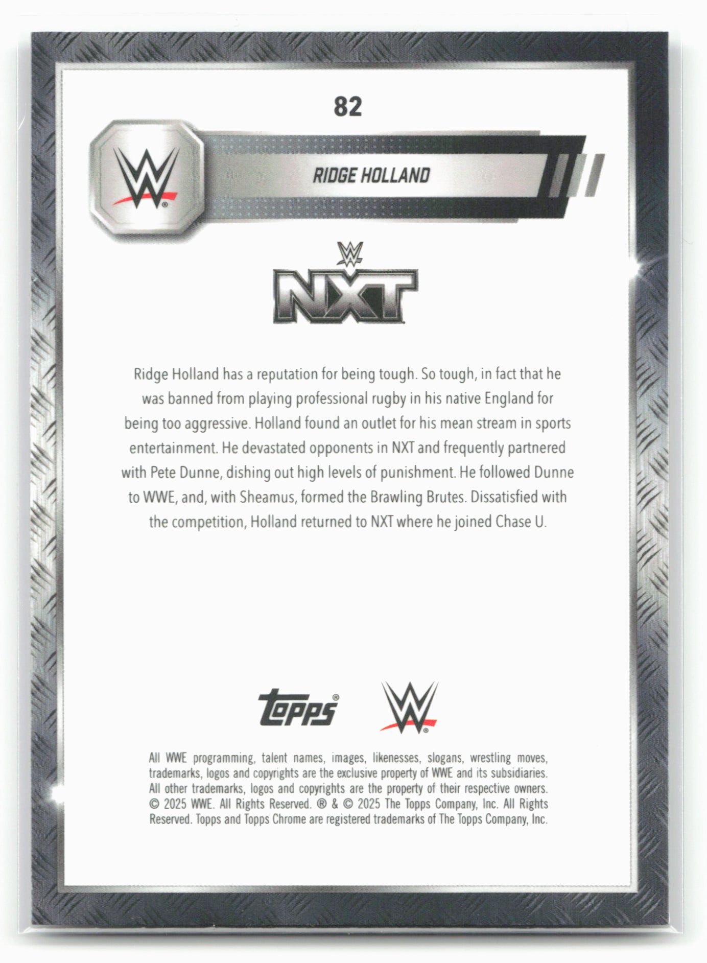 2025 Topps Chrome WWE #82 Ridge Holland Neon Green & Black Refractor 28847