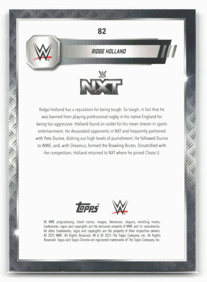2025 Topps Chrome WWE #82 Ridge Holland Neon Green & Black Refractor 28847