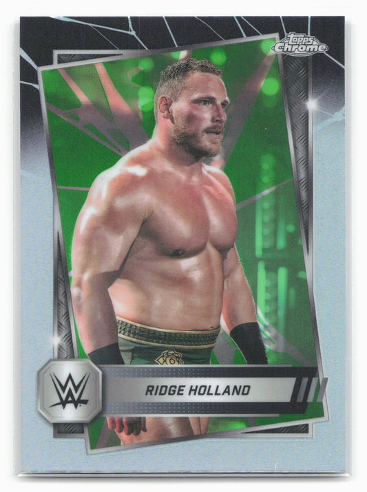 2025 Topps Chrome WWE #82 Ridge Holland Neon Green & Black Refractor 28847