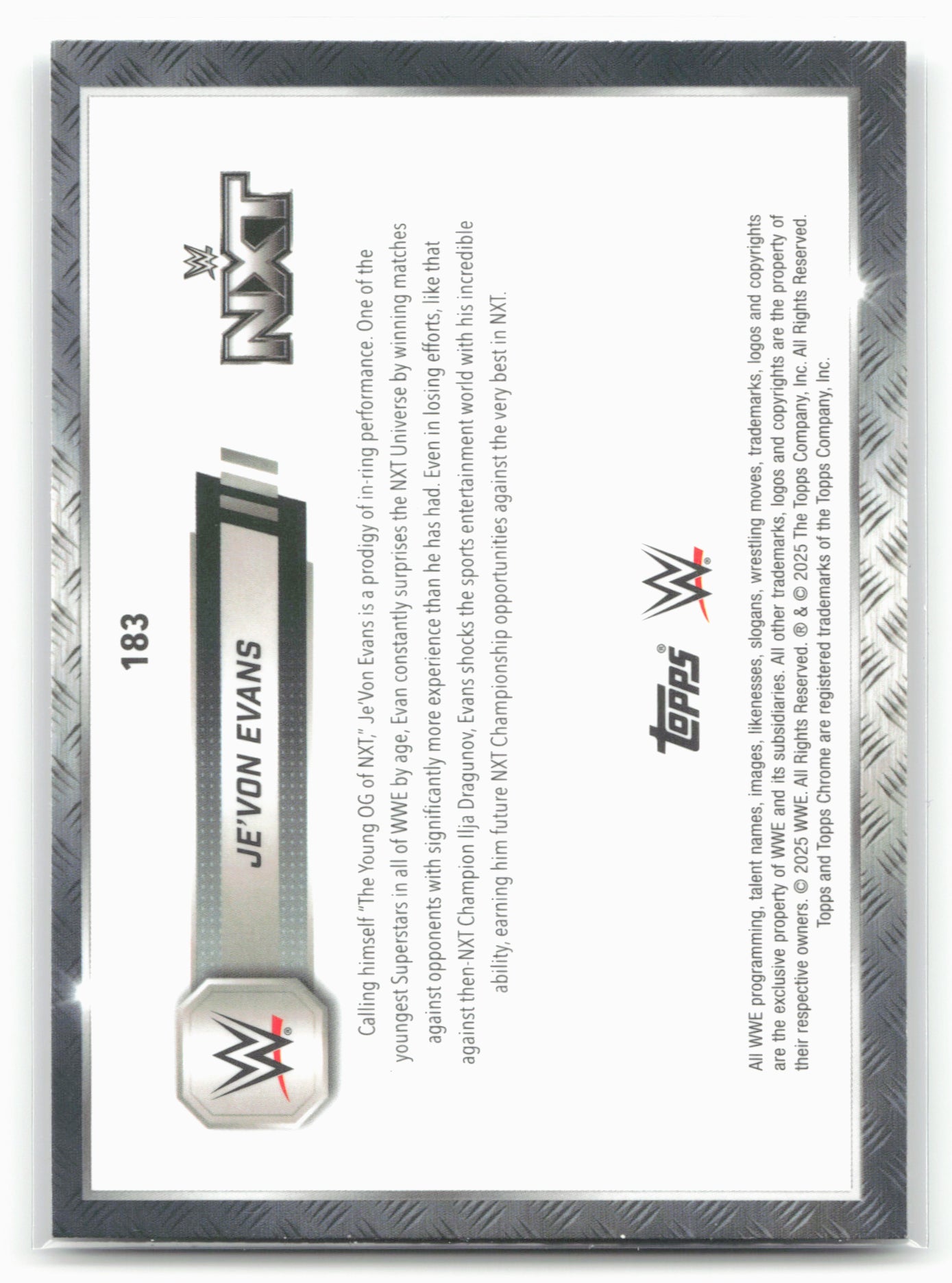 2025 Topps Chrome WWE #183 Je'Von Evans 28848