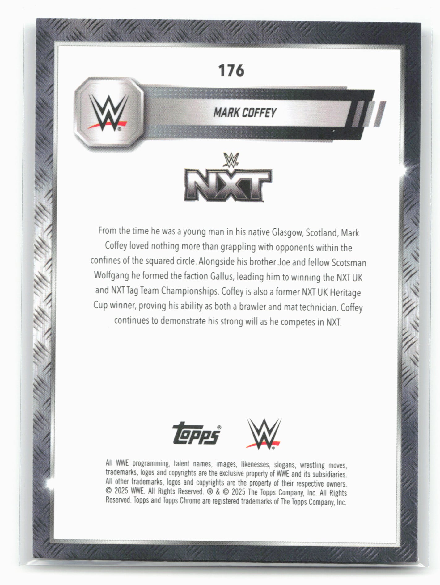 2025 Topps Chrome WWE #176 Mark Coffey Prism Refractor 28851