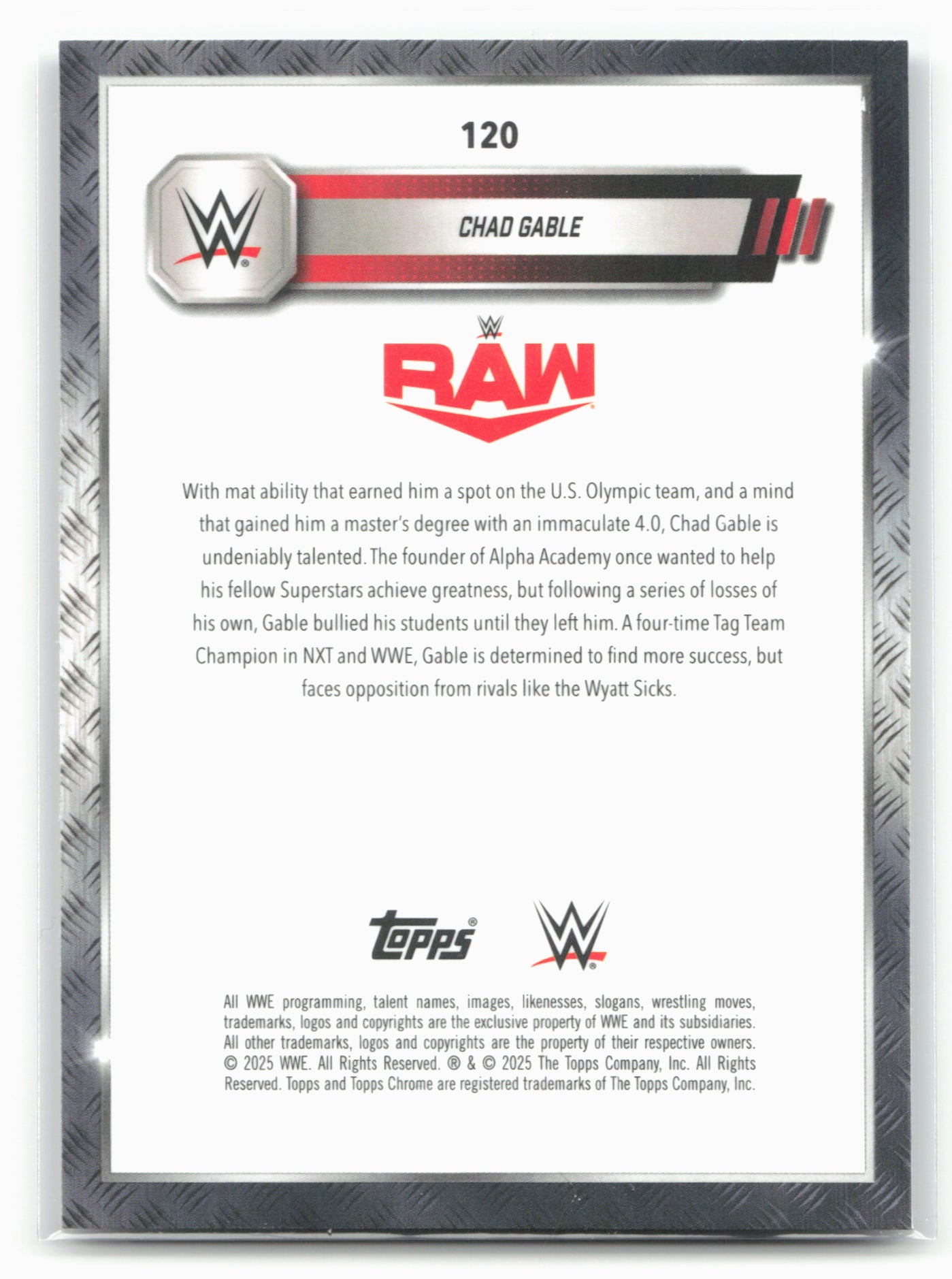 2025 Topps Chrome WWE #120 Chad Gable Prism Refractor 28853