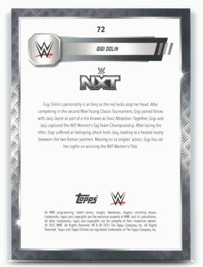 2025 Topps Chrome WWE #72 Gigi Dolin Sepia Refractor 28854