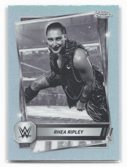 2025 Topps Chrome WWE #80 Rhea Ripley Sepia Refractor 28855