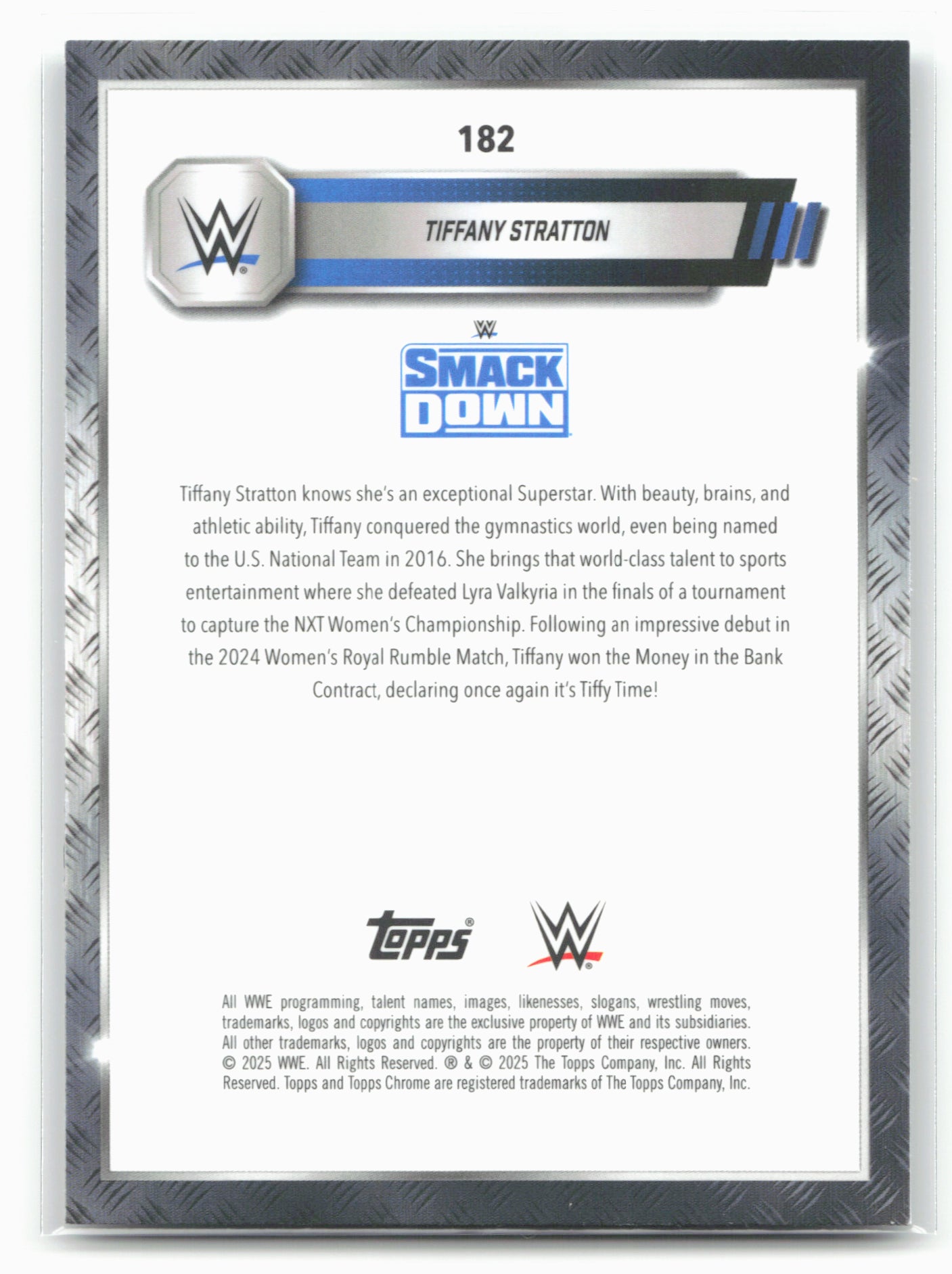 2025 Topps Chrome WWE #182 Tiffany Stratton 28857