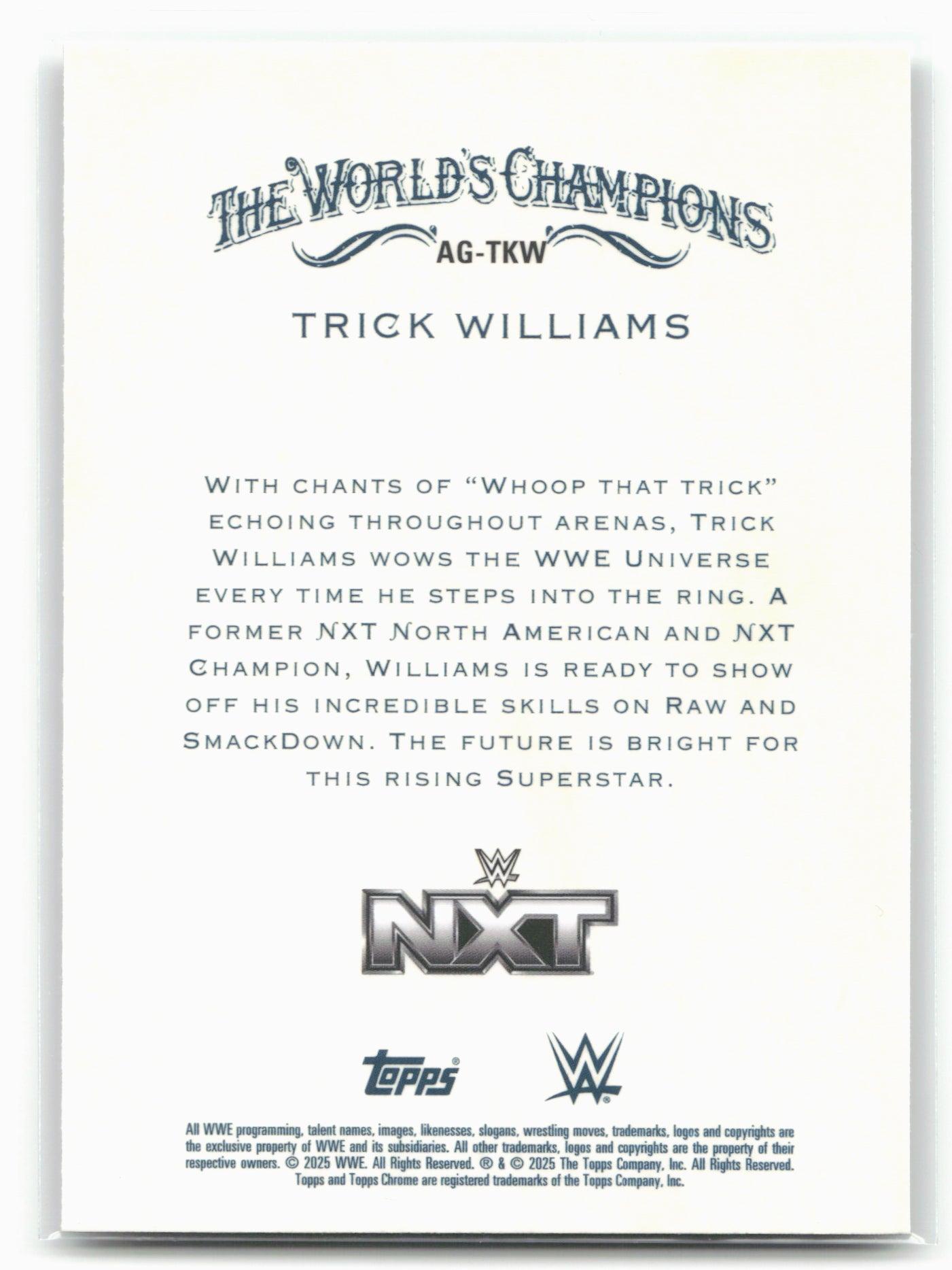 2025 Topps Chrome WWE #AG-TKW Trick Williams Allen & Ginter 28858