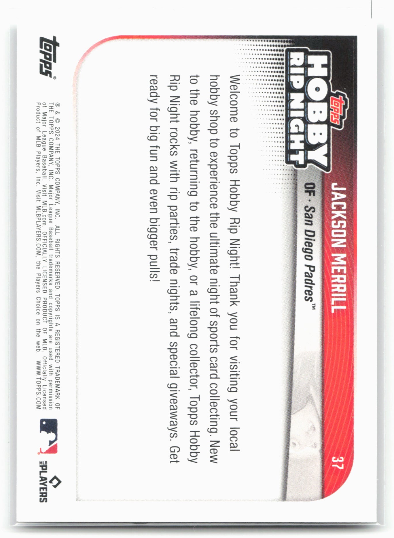 2024 Topps Hobby Rip Night #37 Jackson Merrill