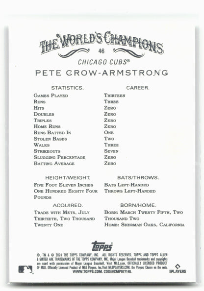 2024 Topps Allen & Ginter #46 Pete Crow-Armstrong 28865