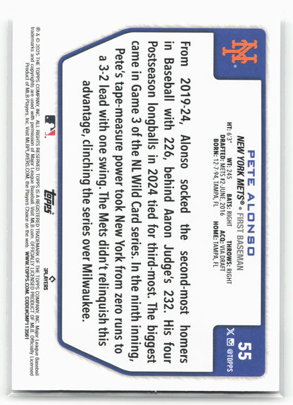 2025 Topps #55 Pete Alonso Flagship Collection (Series Two)